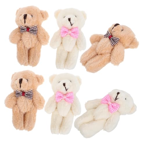 IMIKEYA 10 Stück Mini-Plüschbärenpuppe Miniatur-Kuscheltiere Mini-Bärenfiguren Fadenbär Kuscheltier Schlüsselanhänger Tierchen Schlüsselanhänger Minibären kleine Bären Baumwolle von IMIKEYA