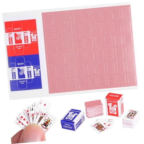 IMIKEYA 10 Stück Mini-Spielkarten Puppenhaus vor, Spiel zu Miniaturen Deck kindertagsgeschenke mini Spielkarten für kindertag beschichtetes Papier von IMIKEYA