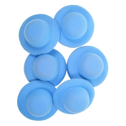 IMIKEYA 10 Stück Mini-Strohhut Machen Sie es Mini-Essen Filz-Fedoras am kleinsten Hut für kleine Puppe Mini-Zylinder-Stirnband kreative Hutverzierung Miniatur-Arbeiterpuppenhüte Eva Blue von IMIKEYA
