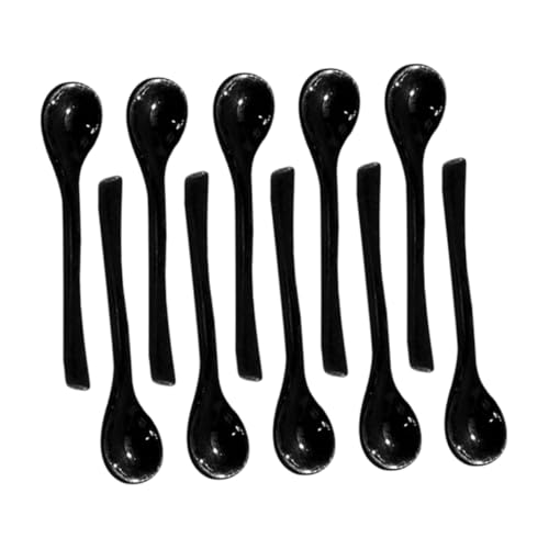IMIKEYA 10 Stück Mini-eisportionierer Schublade Miniatur Mini-puppenhaus-zubehör Löffel Nudel Mikrowelle Bausatz Zinn Besteck Minis Puppenhauszubehör Deckel Maschine Black Harz von IMIKEYA
