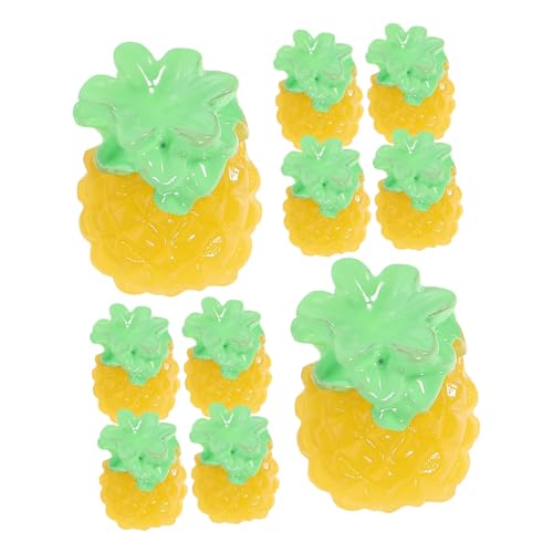 IMIKEYA 10 Stück Minifrüchte für kinderspielzeug Puppenhaus Zubehör Set Puppenhaus-Früchte künstlich Puppenhaus-Miniatur Winzige Hausfruchtverzierung Mini-Obst Abs Yellow von IMIKEYA