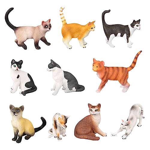 IMIKEYA 10 Stück Modell Katzenschmuck falsche Katze Katzenspielzeug für kleine Figuren Spielset mit Katzenfiguren Kleine Katzenfigur Katzenfiguren für Kätzchenfiguren Plastik von IMIKEYA