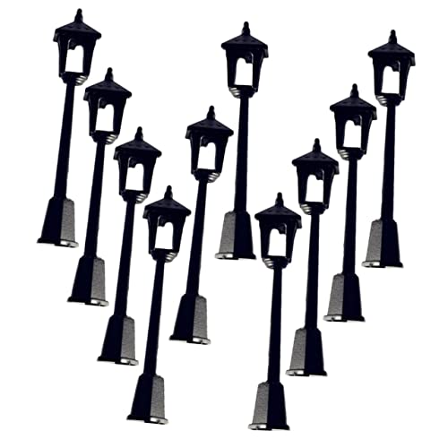 IMIKEYA 10 Stück Modellverzierungen Für Straßenlaternen Modell Straßenlaternen Winzig Miniatur-straßenlaternenbank Miniaturen Solar- Miniaturlampe Klein Plastik Black von IMIKEYA