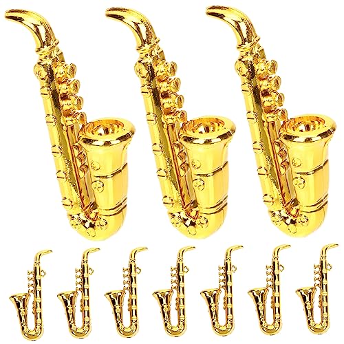 IMIKEYA 10 Stück Musikinstrumentenmodell Miniaturen kleine Geige Figuren für kinderspielzeug Toys raumdeko Miniatur-Musikinstrumente Saxophon Plastik Golden IMIKEYA 10 Stück Musikinstrumentenmodell Miniaturen kleine Geige Figuren für kinderspielzeug Toys raumdeko Miniatur-Musikinstrumente Saxophon Plastik Golden von IMIKEYA