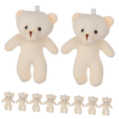 IMIKEYA 10 Stück Pendellanzpuppe Kind winzig Miniatur Mittel Schlüsselbund kuschelbären Little Bear mini teddybären plüschbär Niedliches Tragen Sie Plüsch Bär Plüsch Stoff Beige von IMIKEYA