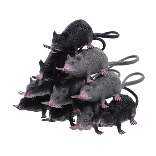 IMIKEYA 10 Stück Realistische Ratten Lebensechte Dekorationen Gruseliges Kleines Mausspielzeug Gefälschte Ratten Horror Gruseliges Halloween Für Den Innenbereich Für von IMIKEYA