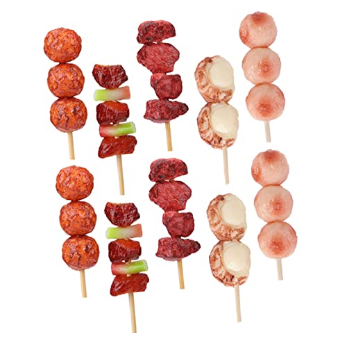 IMIKEYA 10 Stück Simulation Grillspieße Gefälschtes Lebensmittelfleisch Foto Requisite Simuliertes Grillessen Küchen Lebensmittelmodell Küchen Requisite Fleisch Realistisch Foto von IMIKEYA