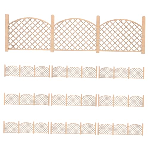IMIKEYA 10 Stück Simulation Retro -geländer Klein Streikposten Märchengarten Miniaturen Feengarten Liefert Weihnachten Puppenhäuser Kanten Hütte Mini Gartenzaun Grenze Für Holz Khaki von IMIKEYA