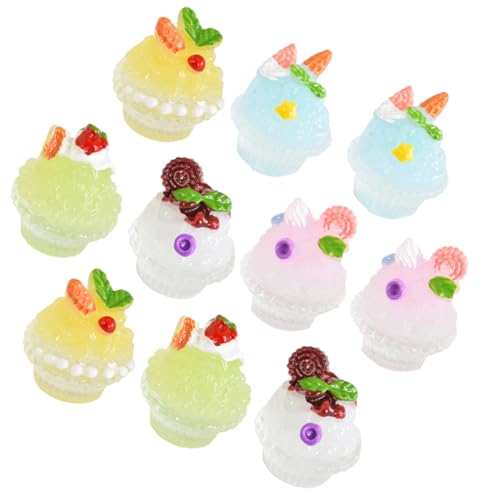 IMIKEYA 10 Stück Smoothie Cup Dekoration kleines Eismodell Puppenhaus-Winkeleis Puppenhaus-EIS gefälschtes Cupcake-Modell Eiscreme -Foto -Requisite Miniatur-Puppenhaus- Harz von IMIKEYA