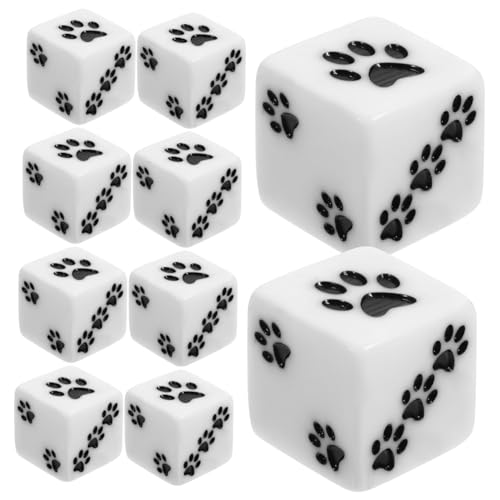 IMIKEYA 10 Stück Spiel-Requisiten Große Unterhaltungswürfel Sechsseitiger Partywürfel Von Würfeln Für Spiel Brettspiel Mathe Spiele Schalter Pfote Harz Weiß von IMIKEYA
