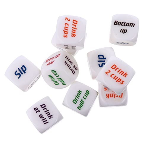 IMIKEYA 10 Stück Trinkspielwürfel Party Trinkwürfel Zahlenspiel Rolling Decider Spielwürfel Würfel Für Barspiel Rolling Dice Acrylwürfel Umweltfreundliches Acryl Weiß von IMIKEYA