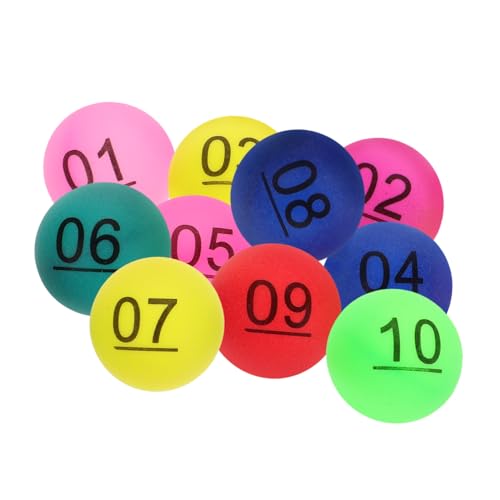 IMIKEYA 10 Stück Zahlenbälle Zum Rufen Zeichnen Farbige Pong Bälle Bier Nummerierte Bälle Tombola Bälle Bunt Für Gaga Kleines Spiel Großer Babyspaß 1–10 Bingo Bälle Party von IMIKEYA