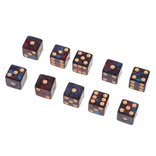 IMIKEYA 10 Stück Zweifarbige Massenwürfel ungewöhnlich sechsseitige große Pub -Spiel Rolling dice Party Games Würfelspielzeug für Bar solide Würfeln Acryl Blue von IMIKEYA