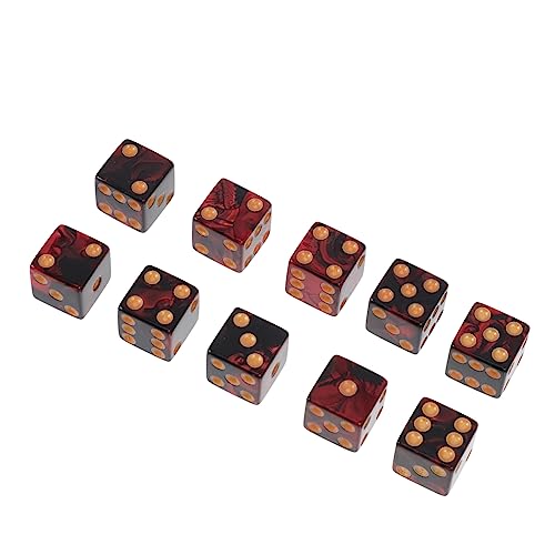 IMIKEYA 10 Stück Zweifarbige Sechsseitige Würfeln Für Bar Spiel Würfelspielzeug Für Bar Pub- 16 Mm Zwei Farbwürfel Acryl Rot von IMIKEYA