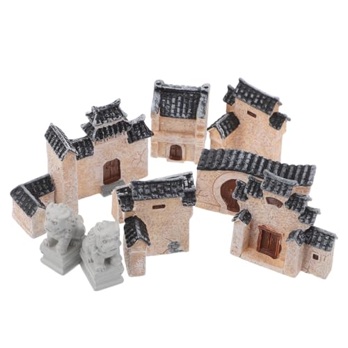 IMIKEYA 10-Teiliges Miniatur-Dorfhaus: Miniatur-Feengartenhäuser Aus Kunstharz Mit Chinesischer Löwenstatue Aus Stein – Mikro-Landschafts-Hütten-Ornament-Set Für IMIKEYA 10-Teiliges Miniatur-Dorfhaus: Miniatur-Feengartenhäuser Aus Kunstharz Mit Chinesischer Löwenstatue Aus Stein – Mikro-Landschafts-Hütten-Ornament-Set Für von IMIKEYA
