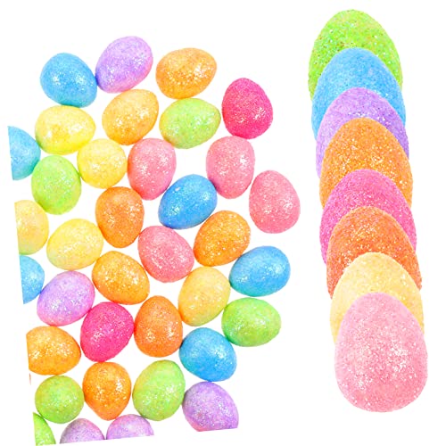 IMIKEYA 100 Stück Bunte Schaumstoff Eier Mini Glitzer Eier Hüpfspielzeug Schaumstoff Eier Zum Basteln Eier Glitzer Künstliche Eier Glitzer Schaum Eier Großpackung Dekorative Füll von IMIKEYA
