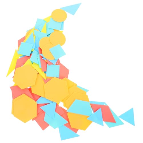 IMIKEYA 100 Stück Geometrie Lehrmittel Puzzle Vorschulkinder Link Pädagogisch Geformt Helle Haves Für Farbe Muss Zähler Kognition Transparent Cub Geoboards Blöcke Lernen Abs von IMIKEYA
