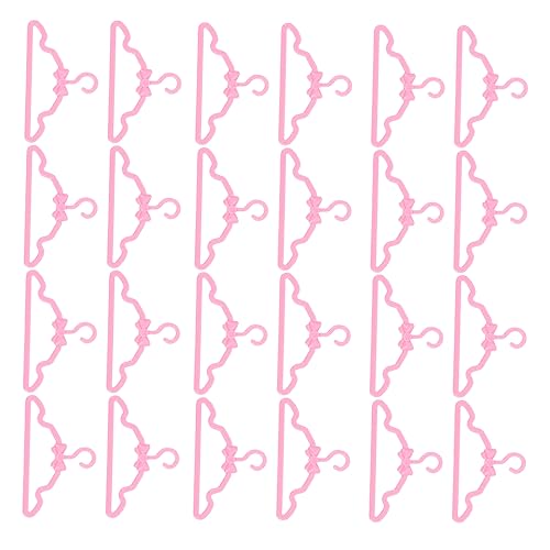 IMIKEYA 100 Stück Kleiderbügel Mit Fliege Miniatur-kleiderbügel Für Kleiner Puppenkleiderbügel Miniatur-kleiderbügel-Ornament Miniatur-kleiderbügel- Rosa Plastik von IMIKEYA