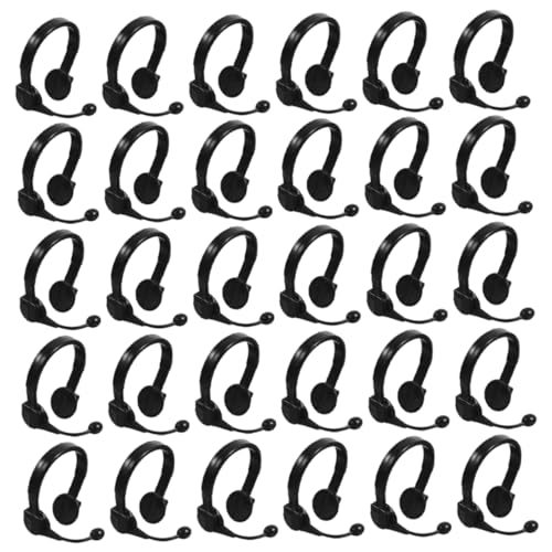 IMIKEYA 100 Stück Kreative Kleine Gelbe Ente Headset Miniatur Puppenhaus Kopfhörer Ohrhörer Mini Ohrhörer Modell Ohrhörer Headset Dekoration Puppendekor Schwarzer Kunststoff von IMIKEYA