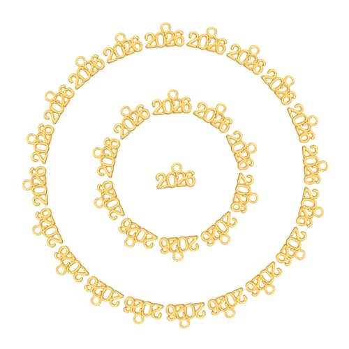 IMIKEYA 100 Stück Schlüsselanhänger Aus Legierung Charms Anhänger Schlüsselringe Anhänger Für Abschlussquaste Winzige Reize Charm-anhänger Aus Legierung Jahres-charme Zinklegierung Golden von IMIKEYA