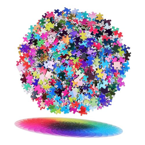 IMIKEYA 1000 Stück Rainbow Gradient Puzzle für Erwachsene Teile Farbwechselndes Kreis Puzzle Herausforderndes Hochwertiges für Sammler und von IMIKEYA
