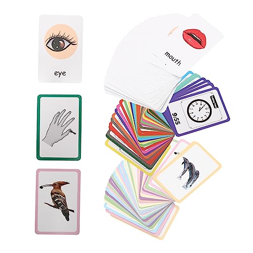 IMIKEYA Lernkarten für Kinder 108 Stück Pädagogisches Lernspielzeug Kognitive Spielkarten Flashcards für Vorschulkinder Hautfreundlich und Abwischbar von IMIKEYA