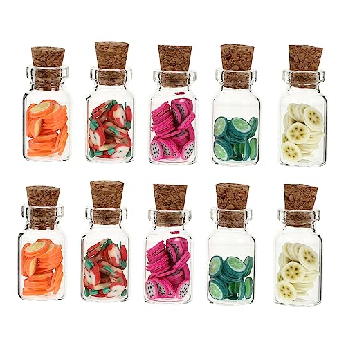 IMIKEYA 10Stücke Dosen Für Puppenhaus DIY Mini Lebensmittel Zubehör Für Miniaturszenen Banane Zitronentee Drachenfrucht Apfel von IMIKEYA