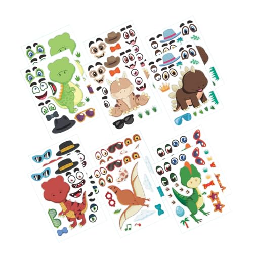 IMIKEYA 12 Blatt Dinosaurier-Puzzle-Aufkleber Cartoon -Aufkleber Lustige Puzzle-Aufkleber DIY-Gesichts-Dinosaurier-Aufkleber Klebrige Dinosaurier-Aufkleber Aufkleber-Puzzle IMIKEYA 12 Blatt Dinosaurier-Puzzle-Aufkleber Cartoon -Aufkleber Lustige Puzzle-Aufkleber DIY-Gesichts-Dinosaurier-Aufkleber Klebrige Dinosaurier-Aufkleber Aufkleber-Puzzle von IMIKEYA