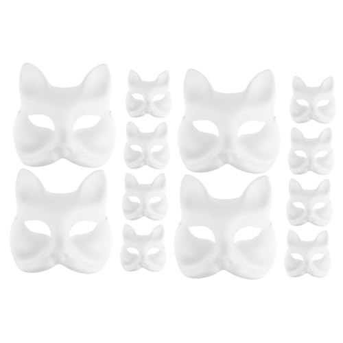 IMIKEYA 12 Stk Handbemalte Maske Halloween-maske Diy Masken Für Die Party Kreative Maske Maskerade Masken Diy-maskerade-masken Handgemalte Masken Kleinkind Partybedarf Weiß Bilden Papier von IMIKEYA