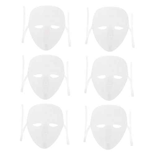 IMIKEYA DIY 12 Stk Leere Maske Party Mit Vollem Gesicht Venezianische Cosplay-kopfbedeckung Halloweenkostüm Karneval Kabuki-kitsune-masken Selbstgemacht Plastik Weiß Abschlussball Liefert von IMIKEYA