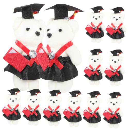 IMIKEYA 12 Stück Abschluss Dr. Bär Puppe Tragen Plüsch Blumenstrauß Dekorationen Abschluss Ausgestopfter Bär Abschlussgeschenk Für Blumenstrauß Strauß Stofftier Abschluss Bär Polyester von IMIKEYA