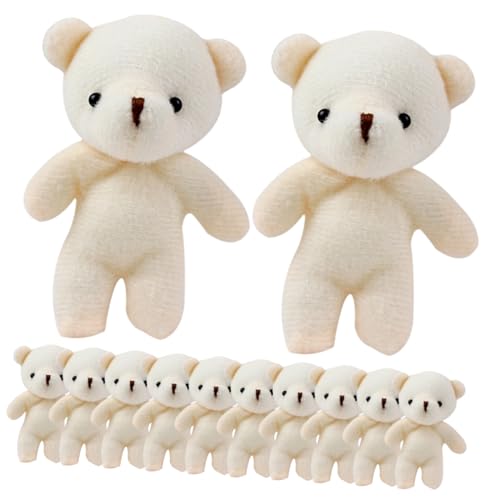 IMIKEYA 12 Stück Bärenanhänger Klein Tragen Kuscheltier Mini Plüsch Knuddelig Bär Ornament Stofftier Bär Verschleißfestes Bärendekor Cartoon-bär Weiß Pp Baumwolle von IMIKEYA