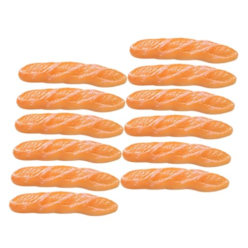 IMIKEYA 12 Stück Baguette-Imitat praktisch deko Mini-Brot realistisch zur Präsentation Brotmodell Mini Food Model Kit kleines Brot Mini -Brot für Puppenhaus Harz Orange von IMIKEYA