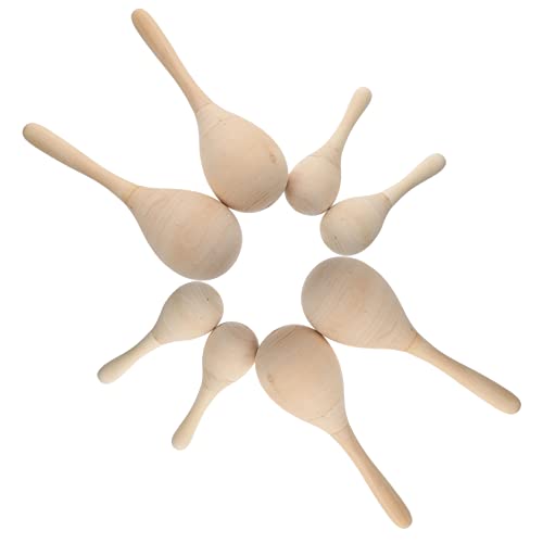 IMIKEYA 12 Stück DIY Holz Maracas Schüttelinstrumente für Musikalischen Handgemalte Leere Maracas zum Ausmalen für Bastelprojekte Schule und Zuhause von IMIKEYA