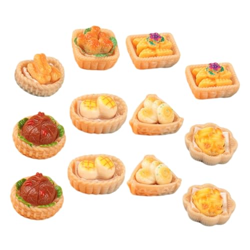 IMIKEYA 12 Stück Essen und Spielverzierungen Lebensmittel torten zubehör deko Miniaturen chinesisches Spielessen Miniatur-Dessertmodell Mini Spiel Essen Miniatur-Food-Modell Harz von IMIKEYA