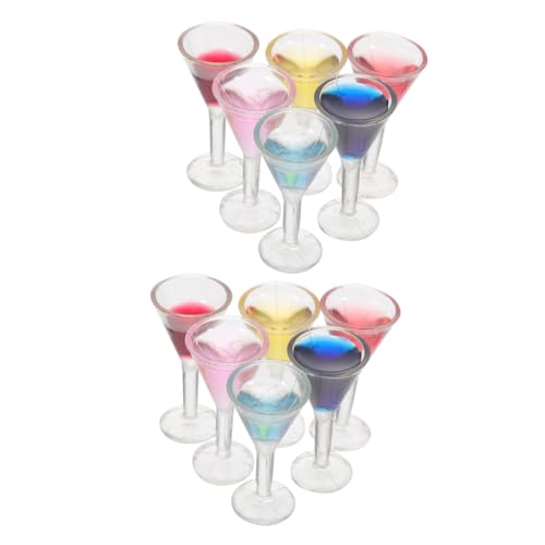 IMIKEYA 12 Stück Falsches Cocktailglas Puppe Miniatur-zubehör Dekoration Cocktailgläser Möbel Und Accessoires Hantel Maschine Getränke Bausatz Flasche Party Tiki Shaker Harz von IMIKEYA