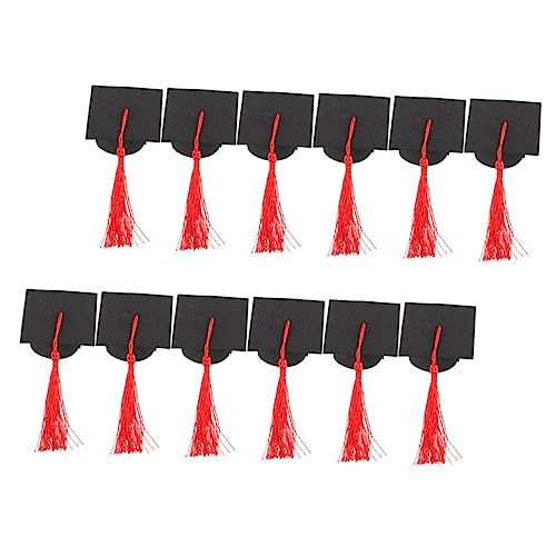 IMIKEYA 12 Stück Graduation Cap Cake Toppers Dekorative Abschlussmützen für Kuchen Cupcakes und Weinflaschen Abschlussfeiern und Jubiläen mit Roten Quasten IMIKEYA 12 Stück Graduation Cap Cake Toppers Dekorative Abschlussmützen für Kuchen Cupcakes und Weinflaschen Abschlussfeiern und Jubiläen mit Roten Quasten von IMIKEYA