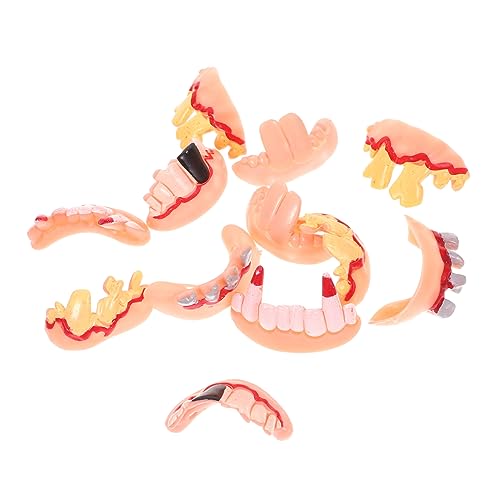 IMIKEYA 12 Stück Halloween Gebissspielzeug Kosmetische Zähne Vampirzähne Zahnbürste Falsche Vorderzähne Gruselige Zähne Für Halloween Falsche Zähne Lustige Zähne Cosplay Zähne von IMIKEYA