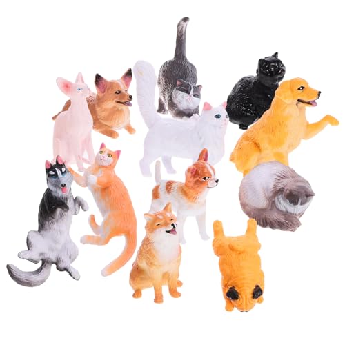 IMIKEYA 12 Stück Katz- Und Hundestatue - Katzenstatuen-Ornamente Wohnkultur Figur Realistisch Katzenschmuck Klein Miniatur Haustier Mini-hundespielzeug Plastik IMIKEYA 12 Stück Katz- Und Hundestatue - Katzenstatuen-Ornamente Wohnkultur Figur Realistisch Katzenschmuck Klein Miniatur Haustier Mini-hundespielzeug Plastik von IMIKEYA