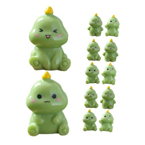 IMIKEYA 12 Stück Mini Dinosaur Figuren Miniatur Dinosaurier für Landschaftsdekoration für Kinderpartys und Garten Realistische Kleine Figuren Grün von IMIKEYA