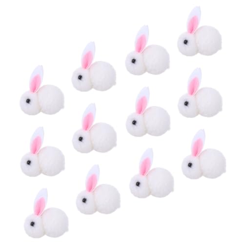 IMIKEYA 12 Stück Plüschhase Kaninchen Hasen klein Mini ausgestopft weihnachtsdeko Weihnachts Figuren weihnachtspresente weihnachtsoblaten Weihnachtsbaum Party-Hase- Weiß von IMIKEYA