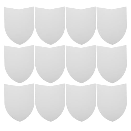 IMIKEYA 12 Stück Ritterschild Pappschild Zum Basteln - Weißes DIY-Schild Mit Griff Für Kreative Malpartys Und Spannende Rollenspiele in Der Spielburg von IMIKEYA