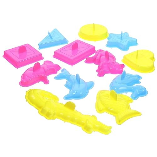 IMIKEYA 12 Stück Sandspielzeug Set mit Tier und Geometrischen Formen Sandformen und Werkzeugen für Kreatives im Sand für Sommer Zufällige Farbe von IMIKEYA