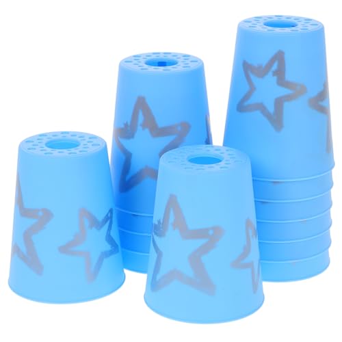 IMIKEYA 12 Stück Schneller Stapel Becher zum schnellen Stapeln Pokalstapelspiel Stack-Cup-Spiel Tassenspielzeug stapeln schnelle Tassen Pokalspiele Stapelbecher Plastik Sky-Blue von IMIKEYA