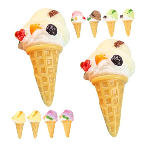 IMIKEYA 12 Stück Simulationseis Künstliches Requisite Gefälschtes Eistütenspielzeug Gefälschtes Eismodell Realistisches Eismodell Eismodellierfigur Eisspielzeugharz von IMIKEYA