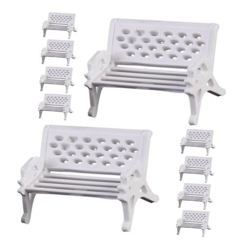 IMIKEYA 12 Stück Stuhl Modell Bank Puppenhausartikel Puppenhauseinrichtung Puppenhaus Miniaturmöbel Miniaturmöbel Minimöbel Ornamente Puppenhausmöbel Weißes Abs von IMIKEYA