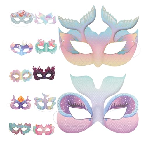 IMIKEYA 12 Stück Teiliges Halbgesichts masken Leichte Bequeme Cosplay halbmasken für Fasching Geburtstag und Rollenspiele Offene Sicht Sichere Party masken zum Basteln von IMIKEYA