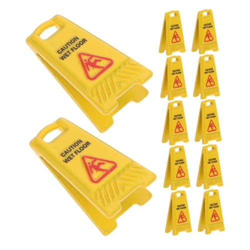 IMIKEYA 12 Stück Teiliges Mini Warnschild Achtung Rutschgefahr für Puppenhäuser Realistische Kompakte Sicherheitsschilder Sicherheitsbewusstsein und Kreativem Rollenspiel von IMIKEYA