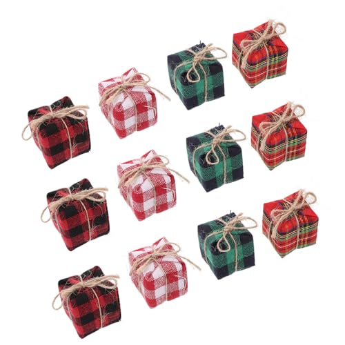 IMIKEYA 12 Stück Teiliges Weihnachts Miniaturboxen für Puppenhaus Dekorative Hängende Anhänger für Weihnachten für Tischdekoration Garten Wohnzimmer und von IMIKEYA