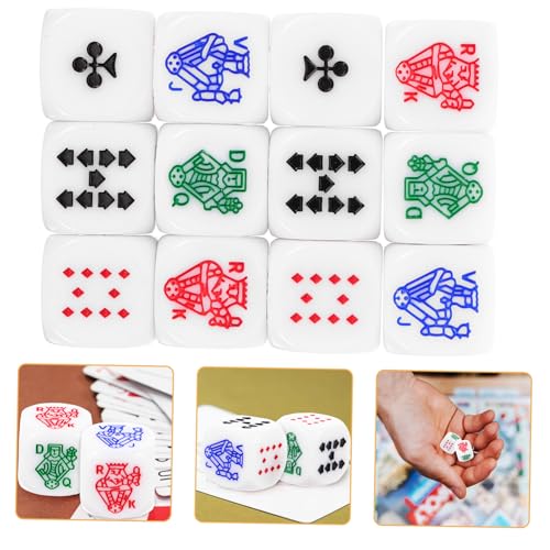 IMIKEYA 12 Stück Weiße Pokerfarbe Spiele Für Geburtstagsfeiern Pokerwürfel Requisiten Lustige Spielwürfel Standard-spielwürfel Zieh Mit Klarer Tasche Brettspiele Würfel Spielzubehör Acryl von IMIKEYA